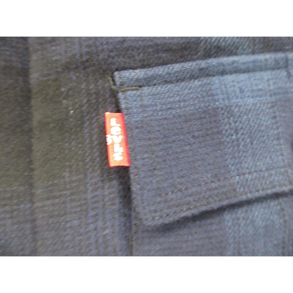 Levis Shirt Jacket‎ Mens 3XL Blue Black Plaid Quilted Lined Flannel Button Front - Picture 4 of 16